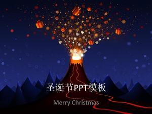 火山喷发圣诞礼物-圣诞快乐圣诞节ppt模板