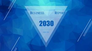 Fundo de triângulo baixo azul translúcido elementos gráficos geométricos modelo de relatório de trabalho de negócios ppt