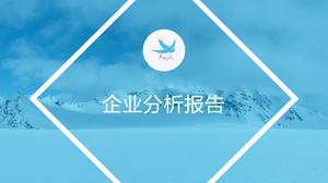 Big picture and geometric graphics creative sky blue flat corporate profile ppt template