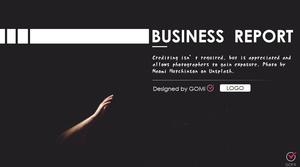 Gesture creative cover transition page black and white flat European style work summary report ppt template