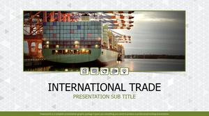 Plantilla ppt de informe de trabajo de datos de situación de logística de comercio internacional