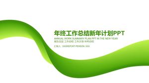Green three-dimensional belt creative environmental protection theme simple work summary ppt template