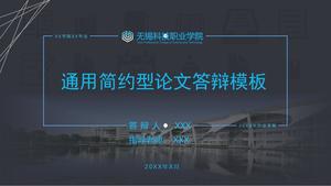 Ícone de ensino de cor escura fundo linha visual criativo Wuxi Vocational College of Science and Technology defesa de tese modelo geral ppt
