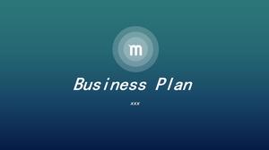 Traslucido rotondo creativo sfondo blu sfumato modello di business plan ppt in stile iOS