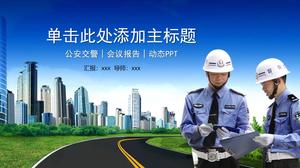 مناسبة لأمن شرطة المرور العام الأزرق الرسمي تقرير العمل العام قالب ppt