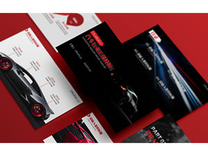 Passion red dynamic atmosphere automobile industry report summary general ppt template