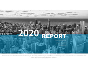 플랫 패션 잡지 스타일 유럽과 미국의 비즈니스 작업 보고서 PPT 템플릿