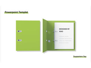 간단하고 상쾌한 흰색 녹색 코스 보고서 테마 PPT 템플릿