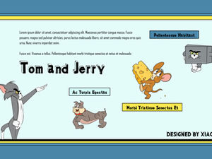Kedi ve fare "Tom ve Jerry" sevimli çizgi tema ppt şablonu
