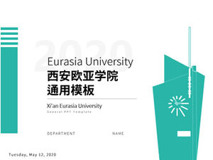 Allgemeine ppt-Vorlage für die Verteidigung von Abschlussarbeiten der Xi'an Eurasia University