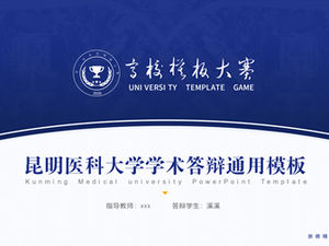 Modèle ppt général du campus de réponse à l'obtention du diplôme de l'Université médicale de Kunming