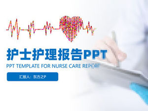 Modello ppt semplice rapporto di sintesi del lavoro infermieristico blu infermiera