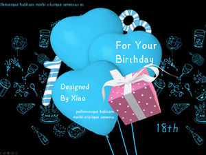 عيد ميلاد 18 سعيد - قالب ppt موضوع عيد ميلاد هدية خاصة