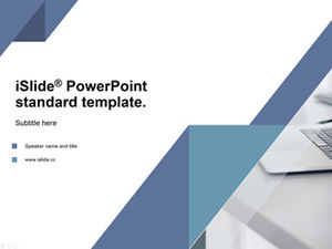 Business blue gray geometric style simple atmosphere business work report ppt template