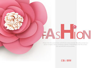 Pink atmosphere high-end fashion work summary report ppt template