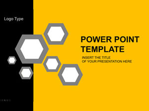 黃色和黑色扁平幾何風格簡約大氣的歐美風格匯總報告通用ppt模板