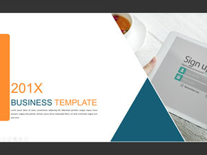 Flat simple and practical geometric style business report general ppt template