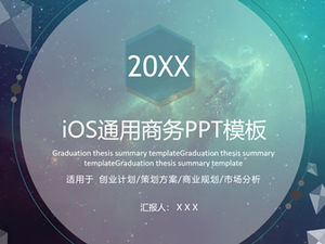 Plantilla ppt general de negocios de estilo iOS translúcido de imagen principal gráfica tridimensional triangular