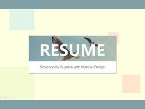 Imitating Material Design style animated personal resume ppt template