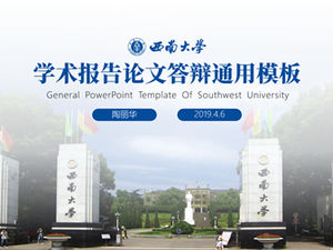 Modèle PPT de soutenance de thèse de rapport académique de l'Université du Sud-Ouest-Tao Lihua