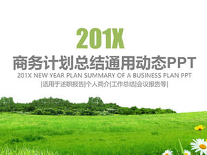 Template ringkasan rencana bisnis kecil segar hijau musim semi datar sederhana