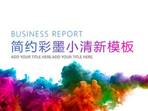 Art color ink main image simple small fresh business report ppt template