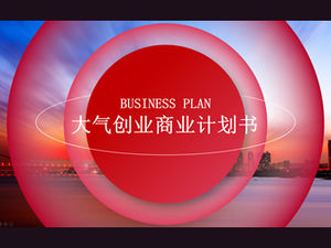 Plantilla ppt de plan de negocios plano de atmósfera creativa de apertura roja