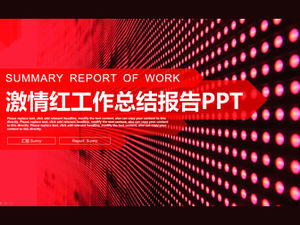 Plantilla ppt de informe de resumen de trabajo empresarial de estilo festivo rojo pasión
