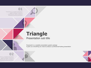 創意三角時尚紫色歐美風格工作總結報告ppt模板