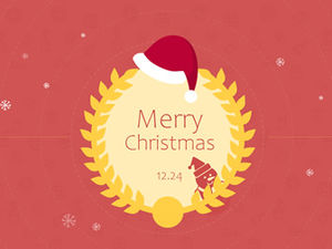 かわいい漫画お祭り赤いフラット風クリスマスpptテンプレート Powerpointテンプレート無料ダウンロード