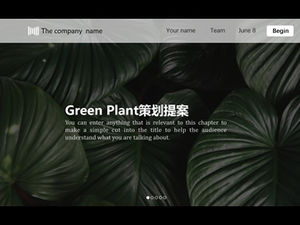 Planta verde pequena revista fresca estilo projeto planejamento proposta plano modelo ppt