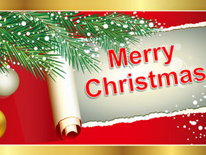 Merry Christmas Christmas blessing greeting card ppt template