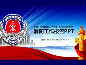 Fire protection knowledge presentation firefighter work report ppt template