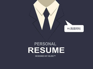 Business character collar close-up main picture creative flat style business work report ppt template