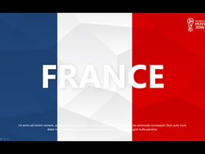 Plantilla ppt del tema de la Copa del mundo del equipo de Francia de fondo de viento de cara baja
