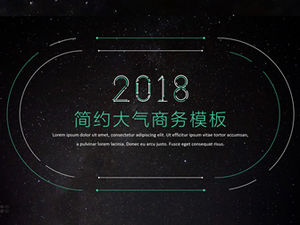 Starry sky background dot line creative minimalist green black atmosphere business ppt template