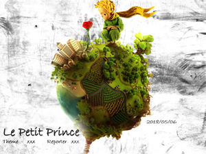 Template ppt tema film animasi fantasi "The Little Prince"