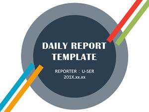 4-color flat fresh and simple business work report ppt template