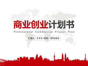 Roșu și negru stil de afaceri atmosferă antreprenorial plan de planificare a șablonului ppt