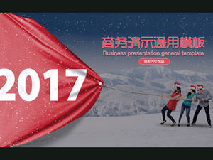Plantilla ppt universal de presentación de negocios de elemento de nieve de tema de deportes de nieve