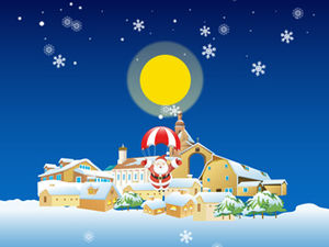 Santa Claus gibt Geschenke-Weihnachtssegen Grußkarte dynamische ppt Vorlage