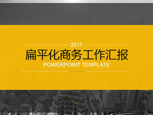 Yellow and gray color flat atmosphere business work summary report ppt template