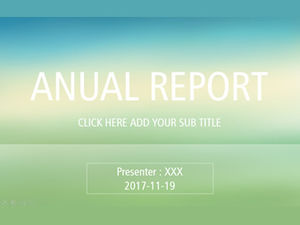Latar belakang gradien biru-hijau kecil segar laporan bisnis gaya iOS template ppt universal