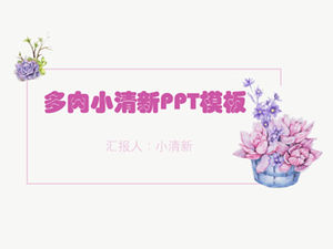 Succulents flowers small fresh and lovely series variety display introduction ppt template