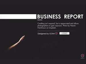 Gesture creative cover transition page black and white flat European and American style work summary report ppt template