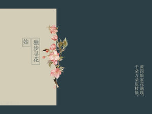 Eski şiirler, retro estetik, Çin kültürü, Çin stili, küçük ve taze resimli kitap ppt şablonu