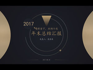 Ouro preto nobre atmosfera simples, estilo chinês, modelo de relatório de resumo de trabalho de fim de ano ppt