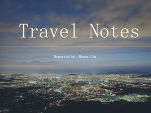 シンプルな全体像のタイポグラフィヨーロッパとアメリカのスタイルの旅行日記pptテンプレート