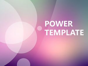 Círculo translúcido cubierta creativa fondo púrpura brumoso plantilla ppt estilo iOS simple