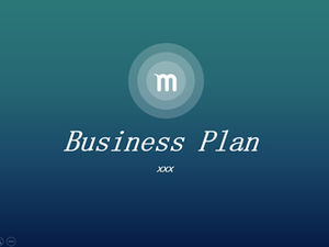 Traslucido rotondo creativo sfondo blu sfumato modello di business plan ppt in stile iOS